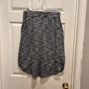 Synergy Organic Clothing Womens Gray Space Dye Cotton Midi Skirt Large Pocket